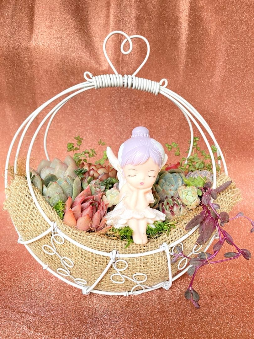 ワイヤーハンギング✿多肉寄せ植え