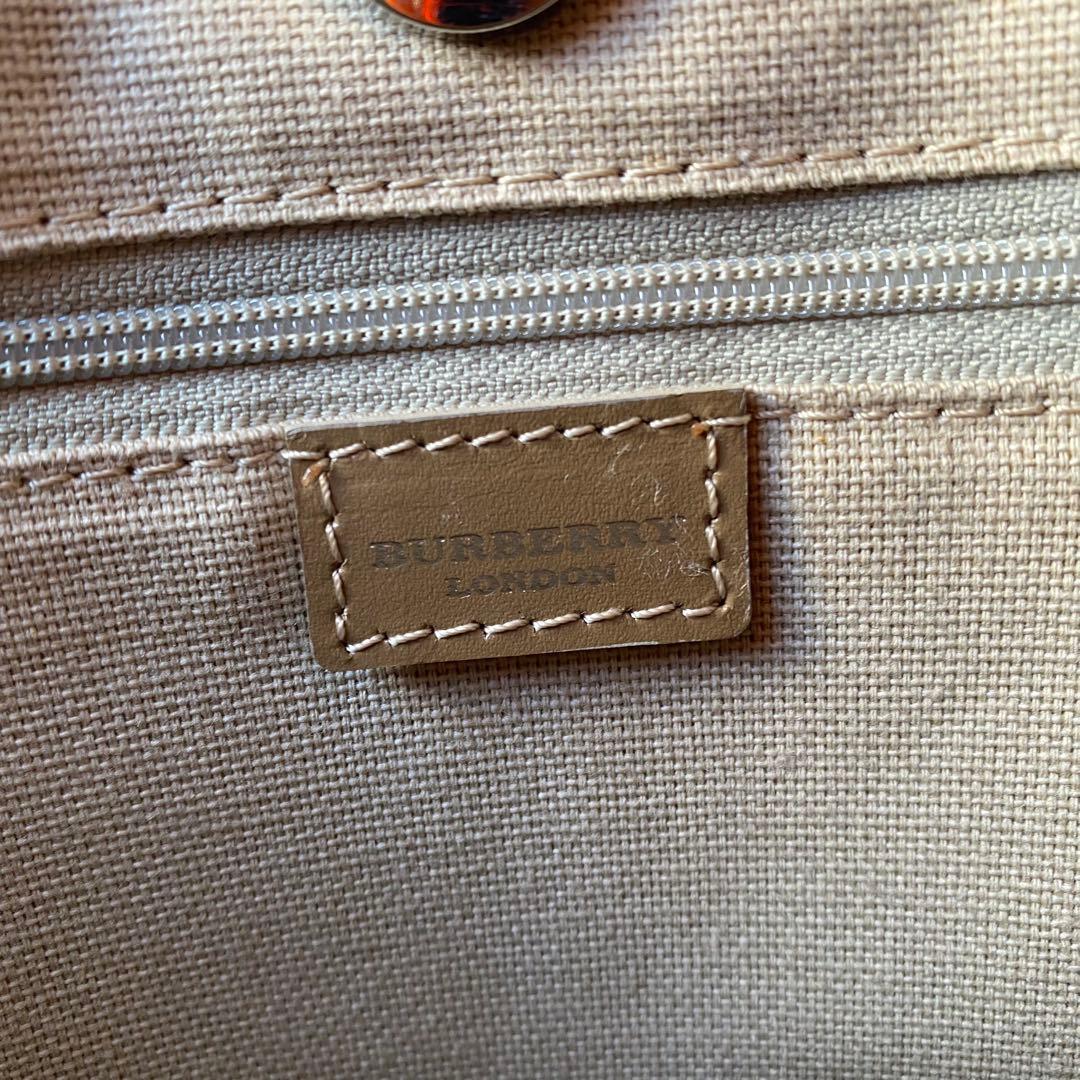 バーバリーロンドン　ピンクベージュ　トートバッグ　ノバチェック　保存袋付き