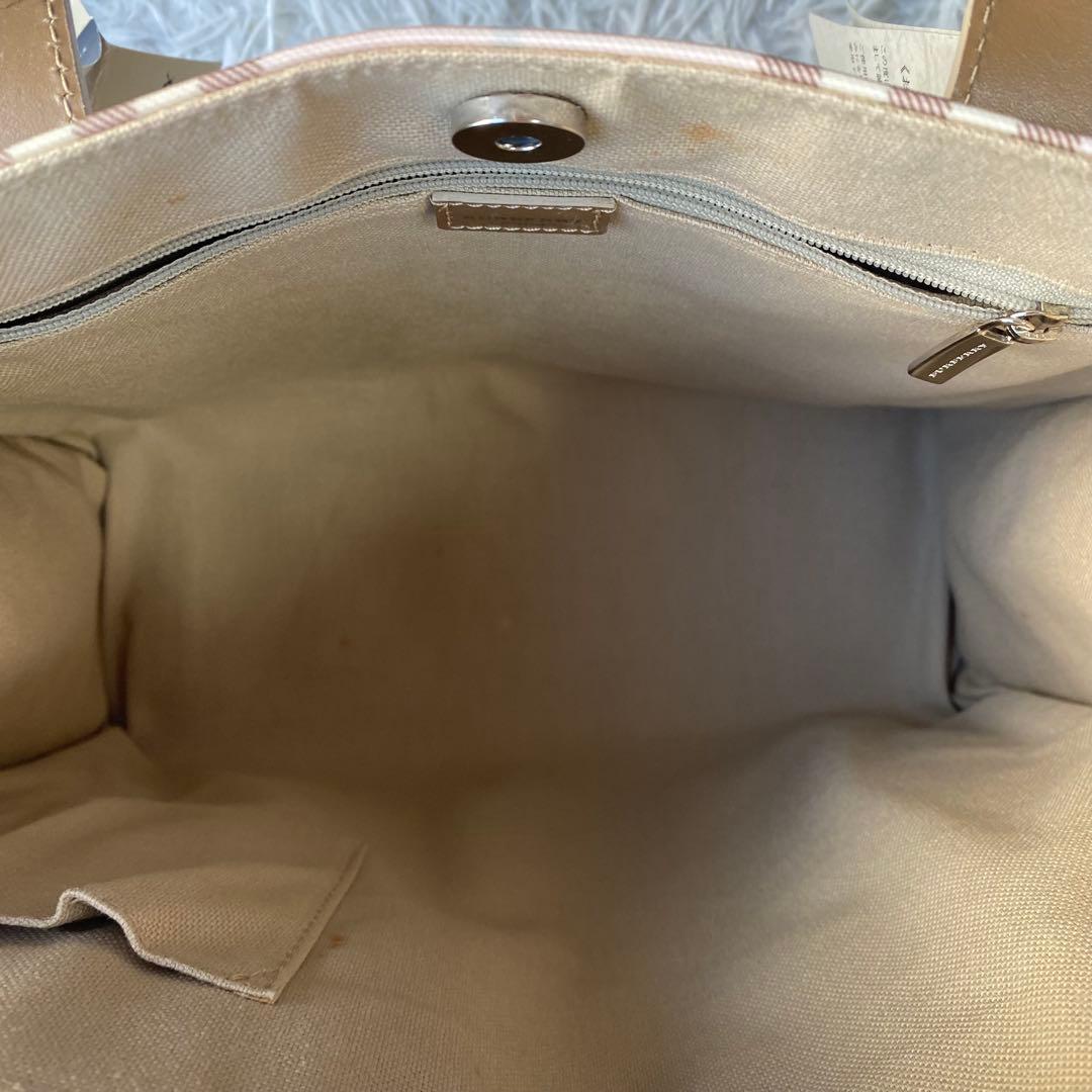 バーバリーロンドン　ピンクベージュ　トートバッグ　ノバチェック　保存袋付き