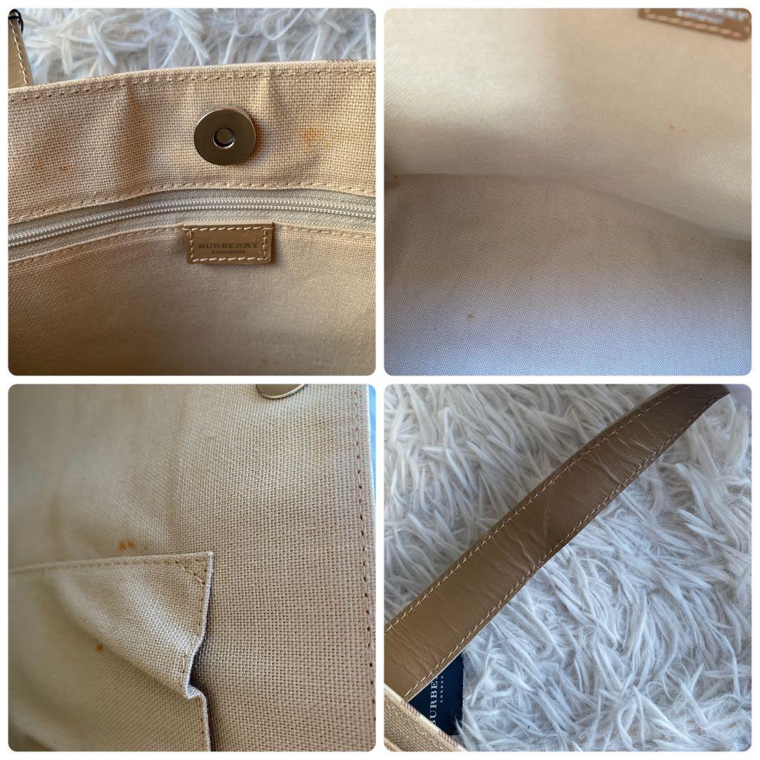 バーバリーロンドン　ピンクベージュ　トートバッグ　ノバチェック　保存袋付き