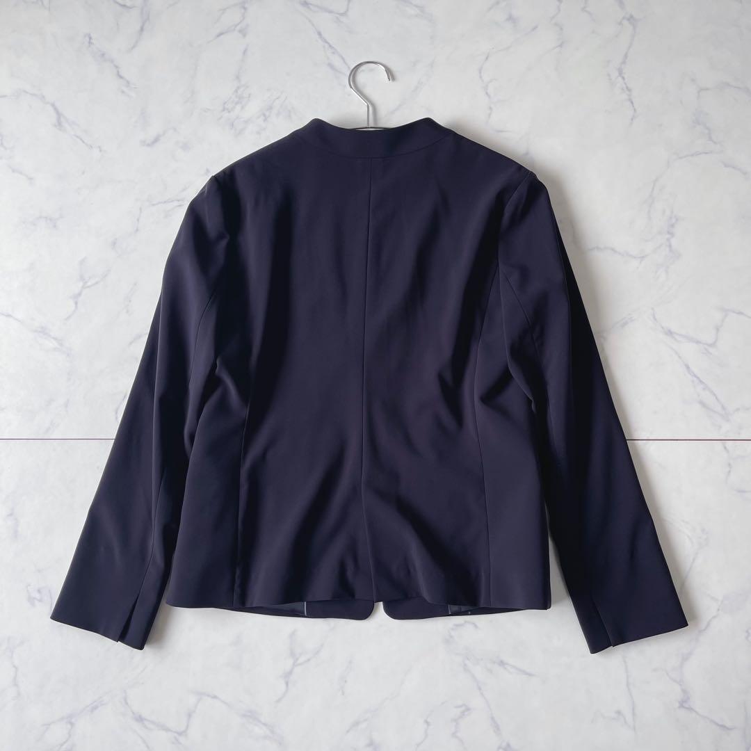 【美品】グリーンレーベルリラクシング ノーカラー セットアップ パンツスーツ40