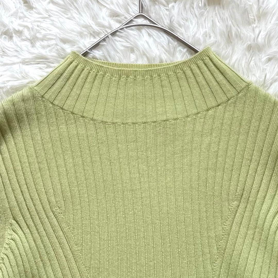 エムズグレイシー ウエストリボン付き リブニット 定番 セーター 38 グリーン