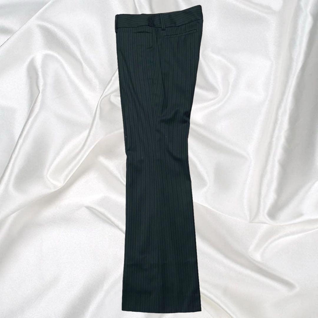 【INDIVI】美品インディヴィ 高級シルク ストレッチ ブーツカット ブラック