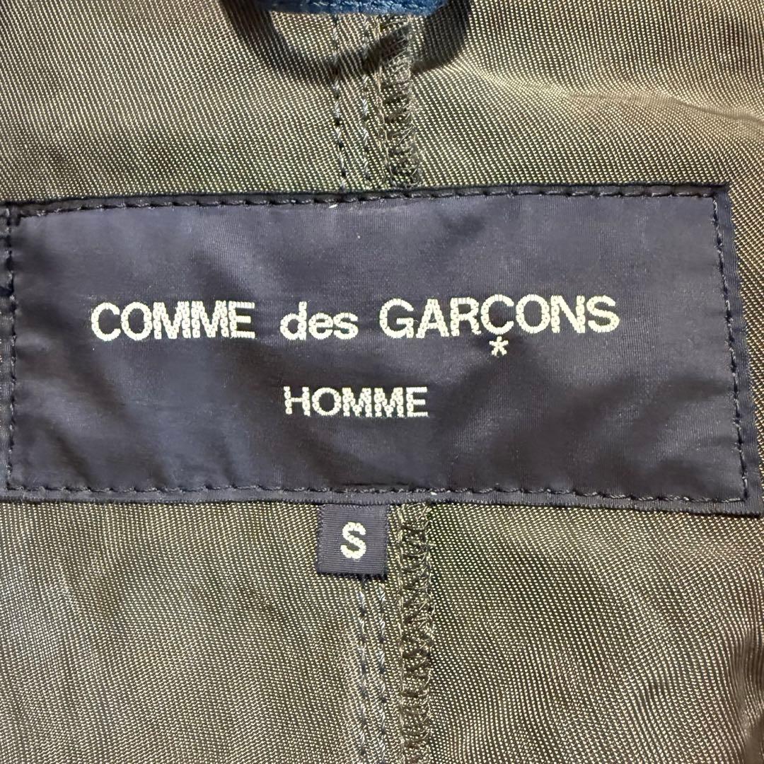 激レア コムデギャルソン カウレザー トレンチコート ブルー系 日本製