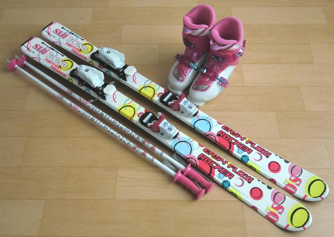 ■■送料無料■SLQ＋Hart■子供用スキーセット■板120靴22■WAX済■■