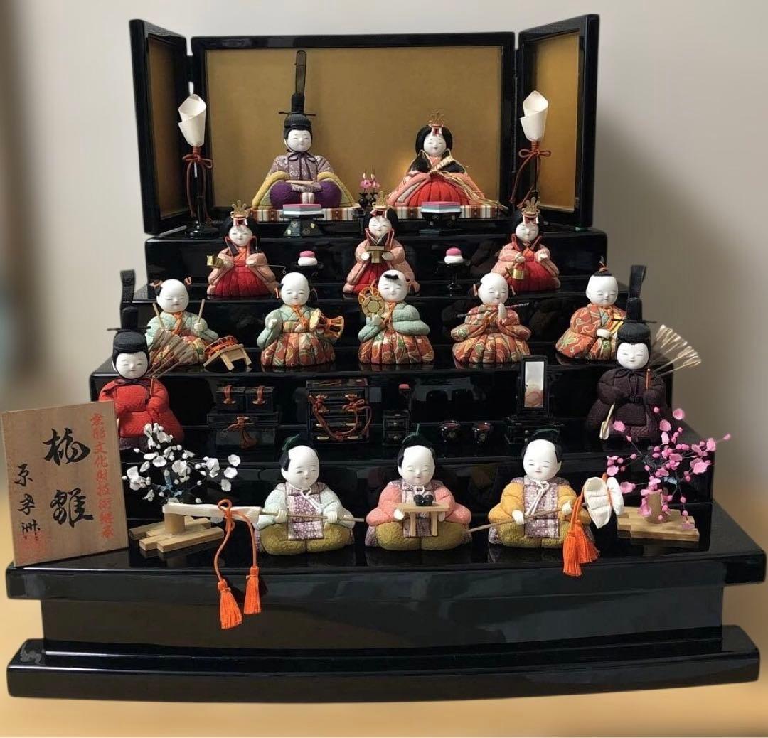 雛人形　原孝州　木目込み　15人　ひな人形　サイドボード