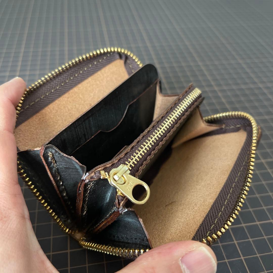 organオルガンフルジップミニ財布GS-75限定ブライドルレザー茶