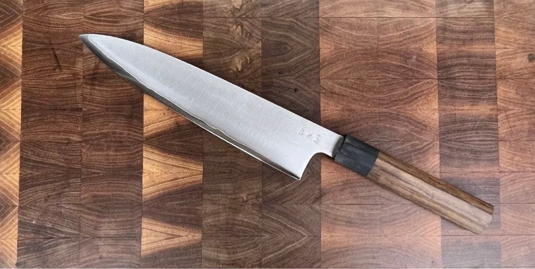 佑成 SG2 粉末ハイス鋼 牛刀　240mm 包丁　 紫檀柄　鞘付　霞仕上げ