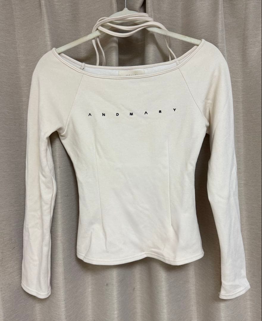 andmary Mary logo choker tops アイボリー