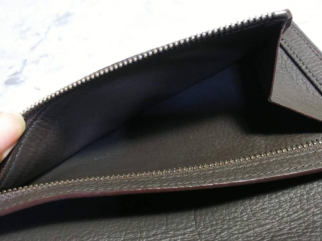 お買い得 HERMES ダークブラウン レザー 長財布
