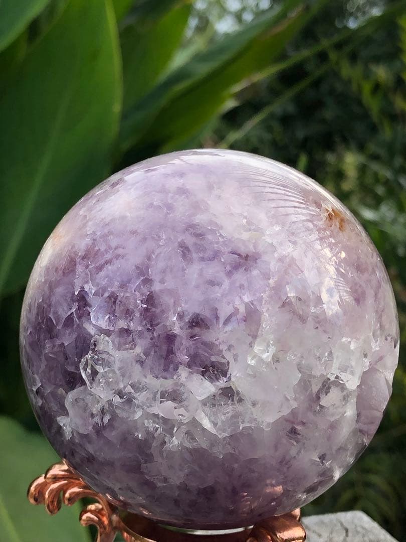 ❤️ ✳ 超レア　高品質　76mm 綺麗　紫ピンク　アメジスト　桜瑪瑙　笑口　玉