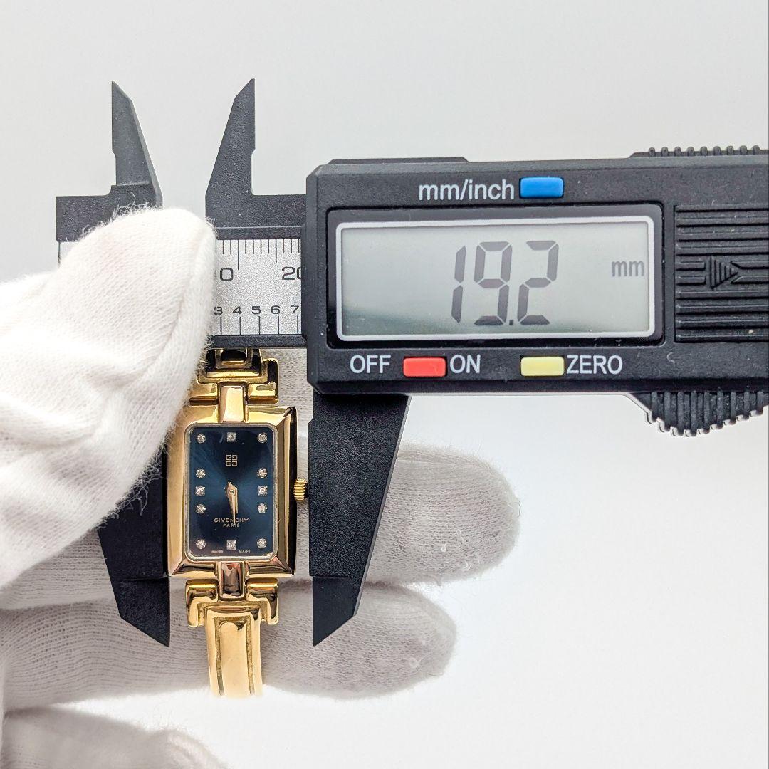 【美品】GIVENCHY ジバンシー ゴールド バングルウォッチ 12Pダイヤ