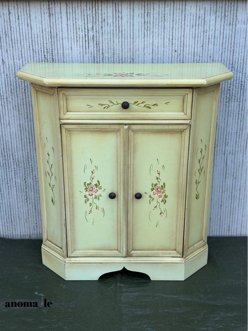 【コンソール】木製　トールペイント　シャビーシック　花台　飾り台　アンティーク◎