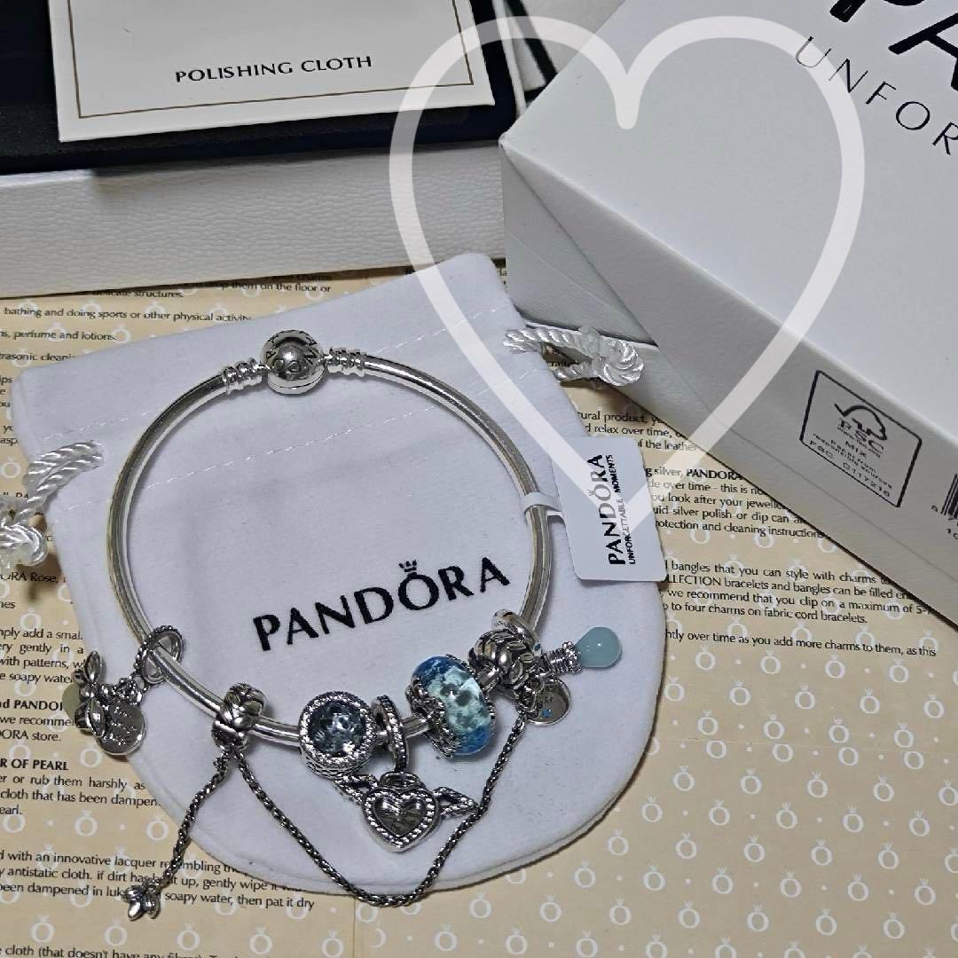 【PANDORA 】シルバー チャーム ブレスレット 925 19·21cm