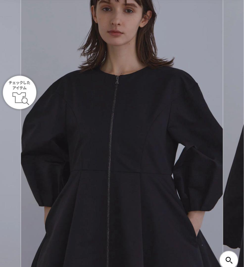 美品　LE PHIL ブラックジップアップドレス風ジャケット　celford