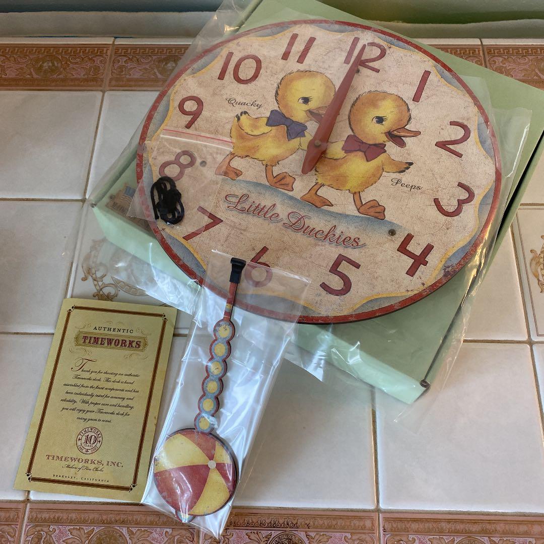 アメリカンカントリー　壁掛け　時計　レトロなアヒル