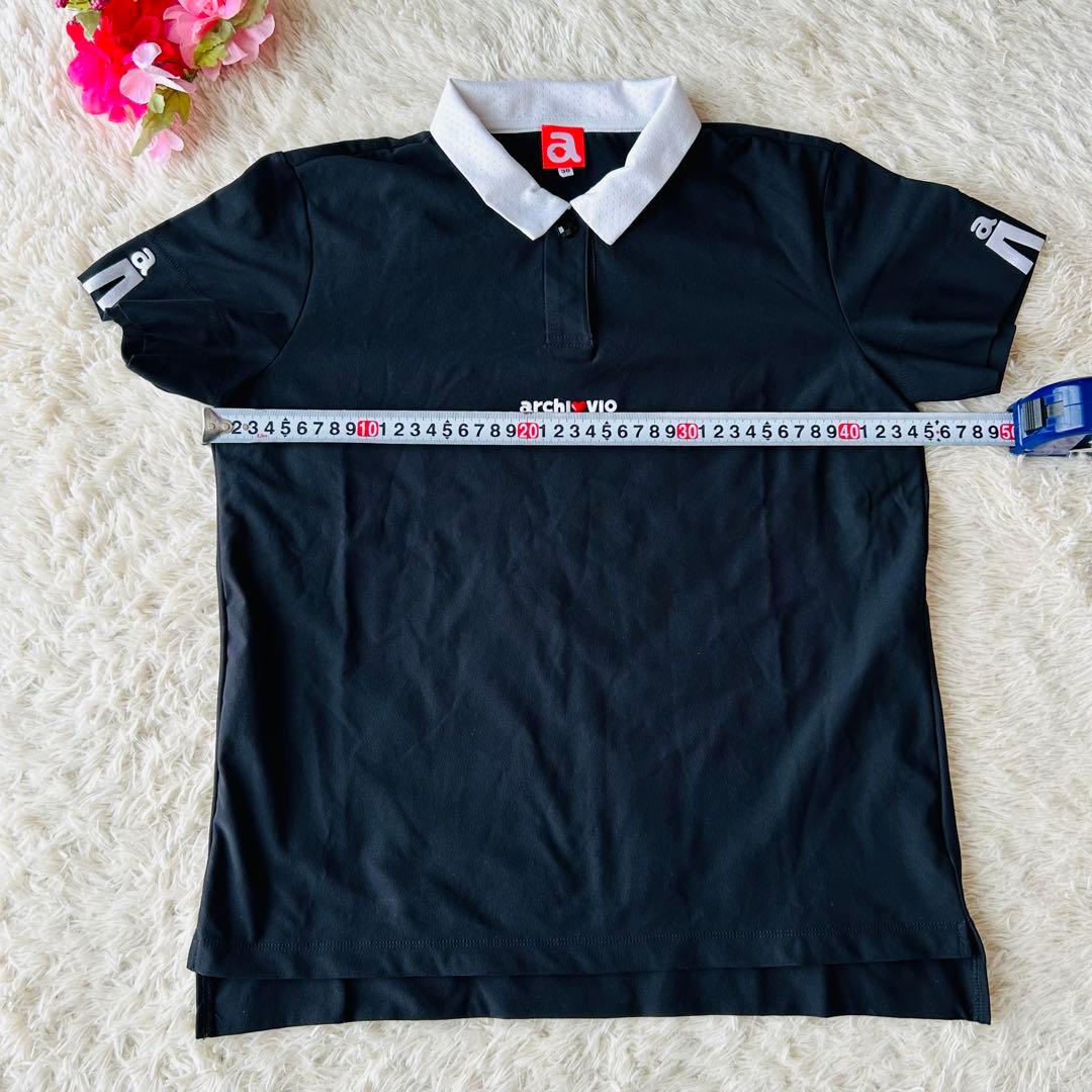 【美品】アルチビオレディース 半袖ポロシャツ 36（S）黒ブラック ロゴ入り