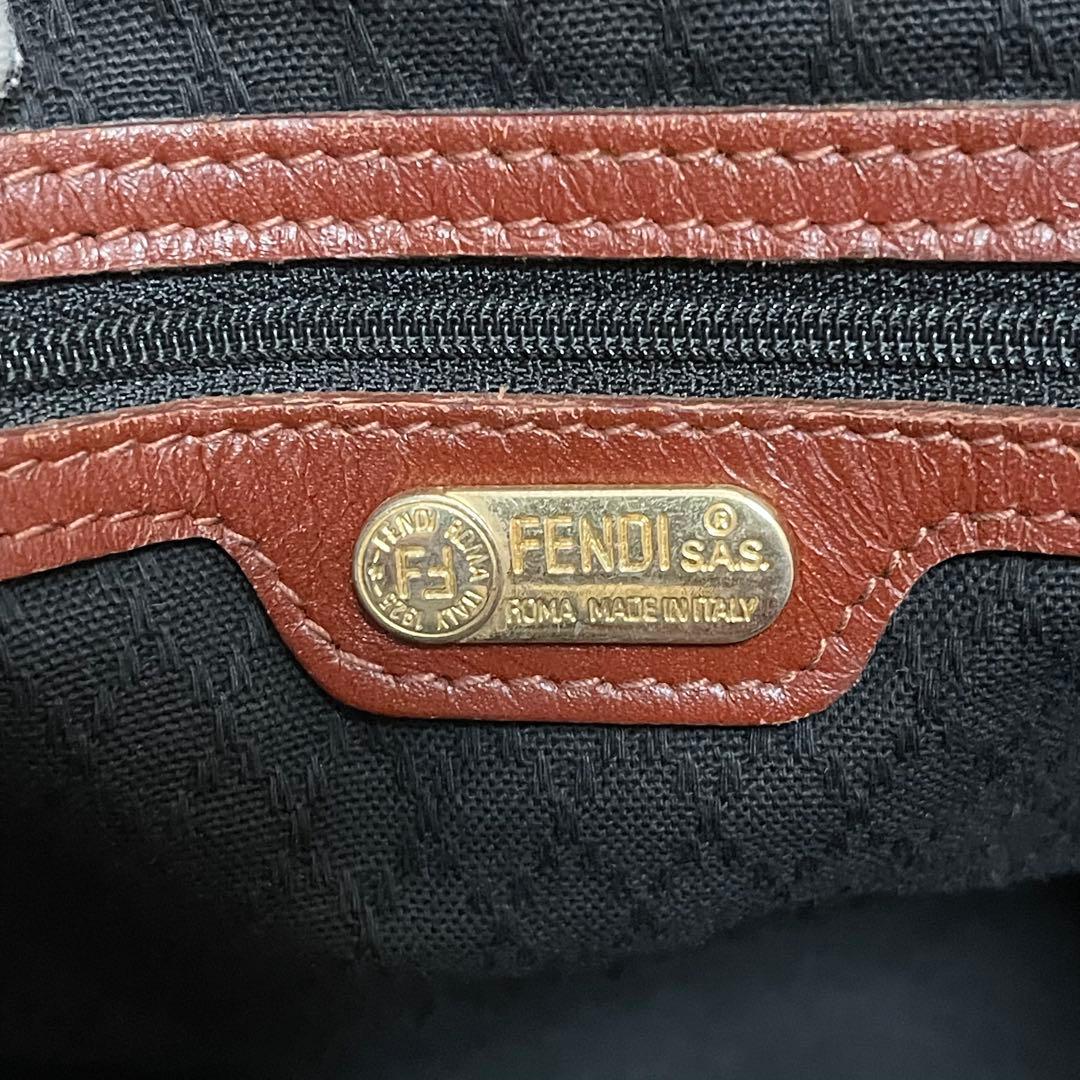 【特大容量】FENDI 2way ボストンバッグ　出張　旅行　南京錠　鍵　ペカン