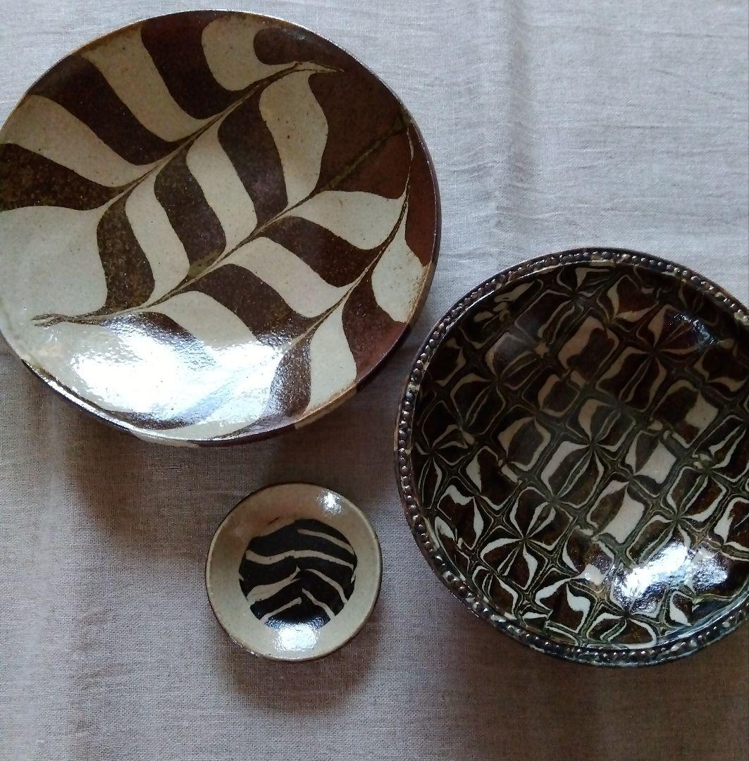 掛谷康樹さん　器3点セット　惣堂窯　練り込み皿　作家　練上げ