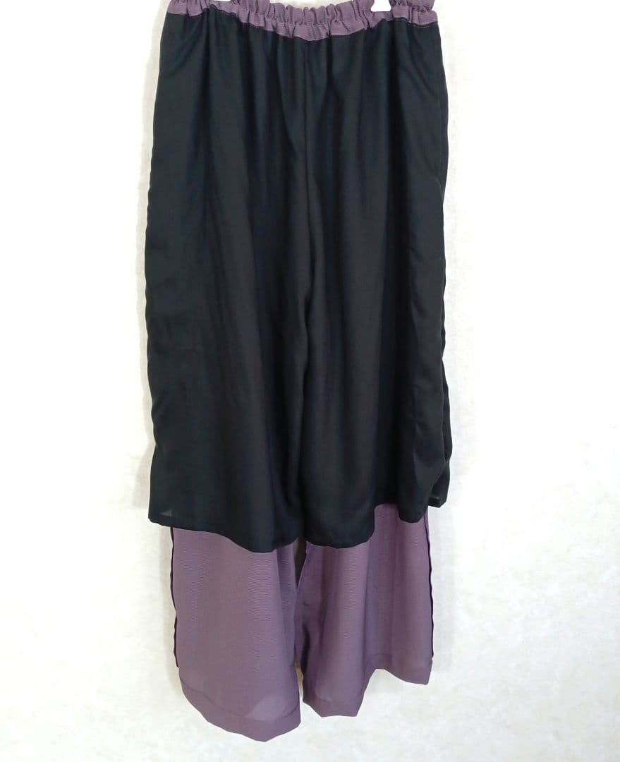 194　手染め大輔　着物リメイク　辻ヶ花と絽ワイドパンツ（裏付）　フリーサイズ