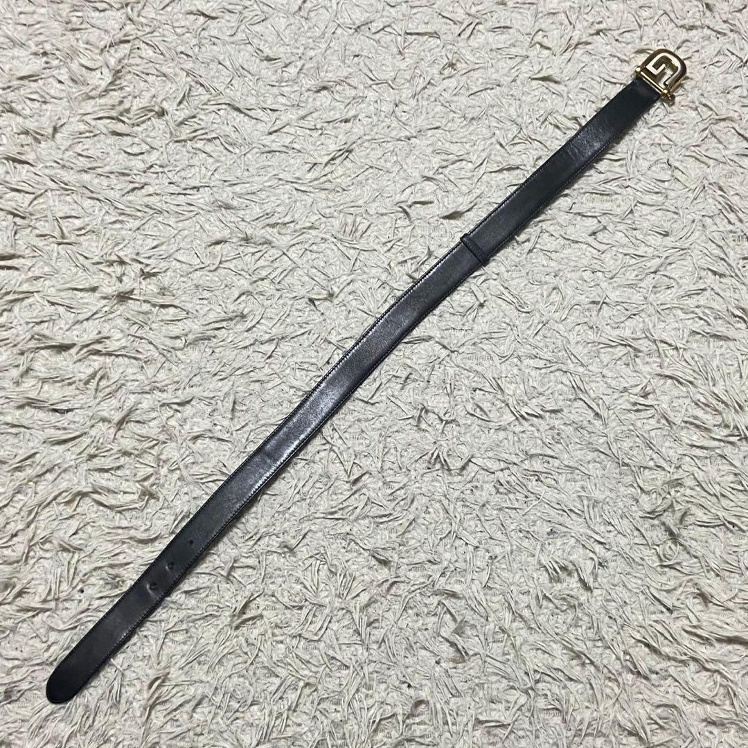 【美品】グッチ Gロゴ ベルト バックル ロゴ ブラック レザー