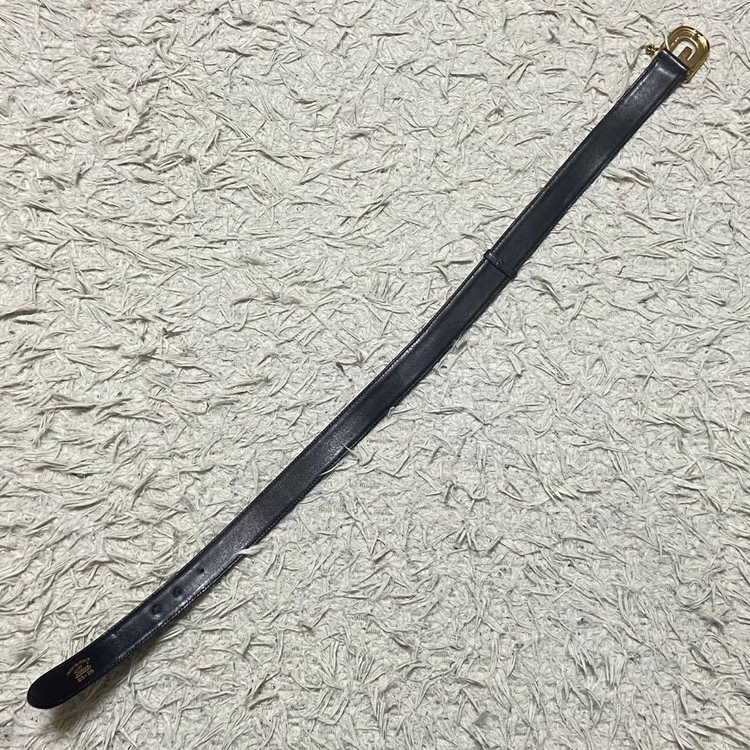 【美品】グッチ Gロゴ ベルト バックル ロゴ ブラック レザー