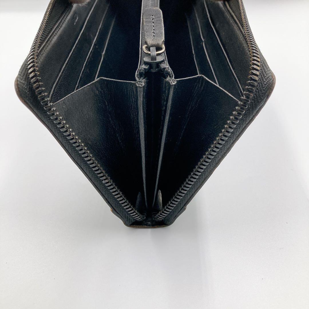 ウォームスクラフツ マニュファクチャー 長財布 コードバン ラウンドジップ BK