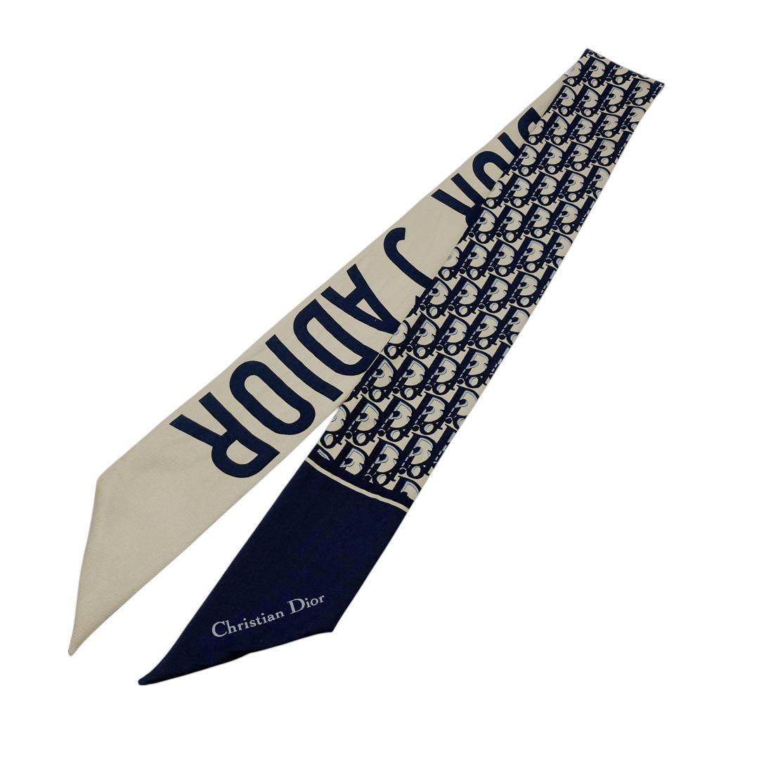 ⭐️美品⭐️ ディオール オブリーク ミッツァ スカーフ シルク ネイビー