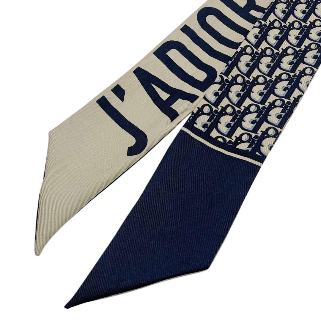 ⭐️美品⭐️ ディオール オブリーク ミッツァ スカーフ シルク ネイビー