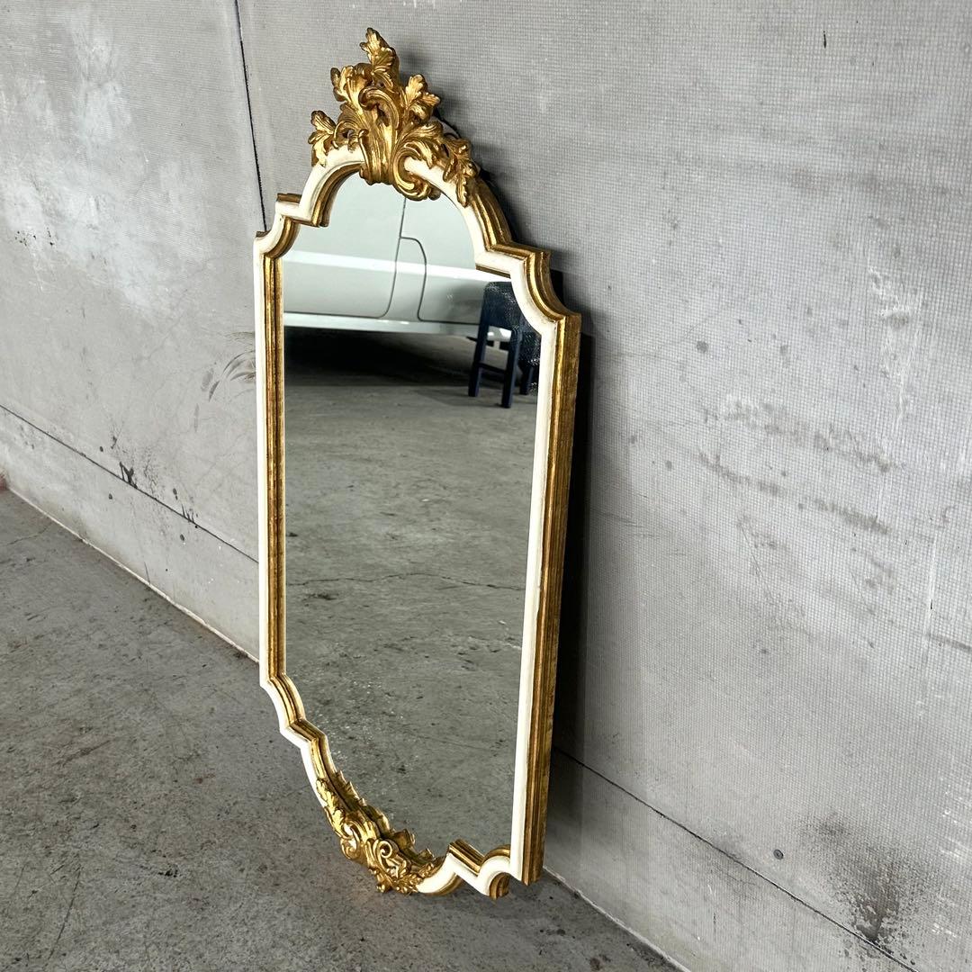 イタリア製 クラシックスタイル壁掛けミラーゴールド 鏡木彫風 ユーロマルキ