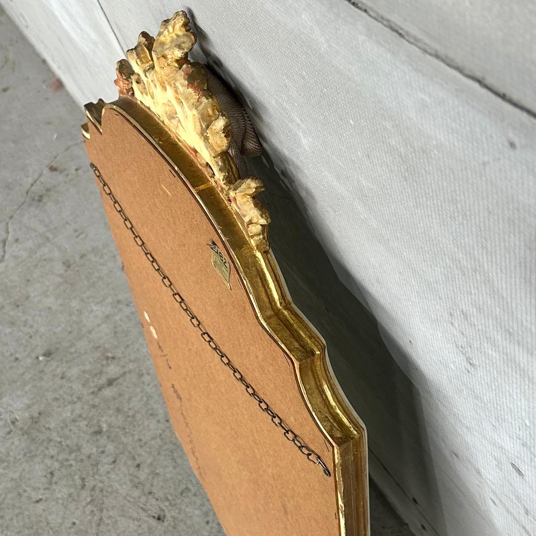 イタリア製 クラシックスタイル壁掛けミラーゴールド 鏡木彫風 ユーロマルキ