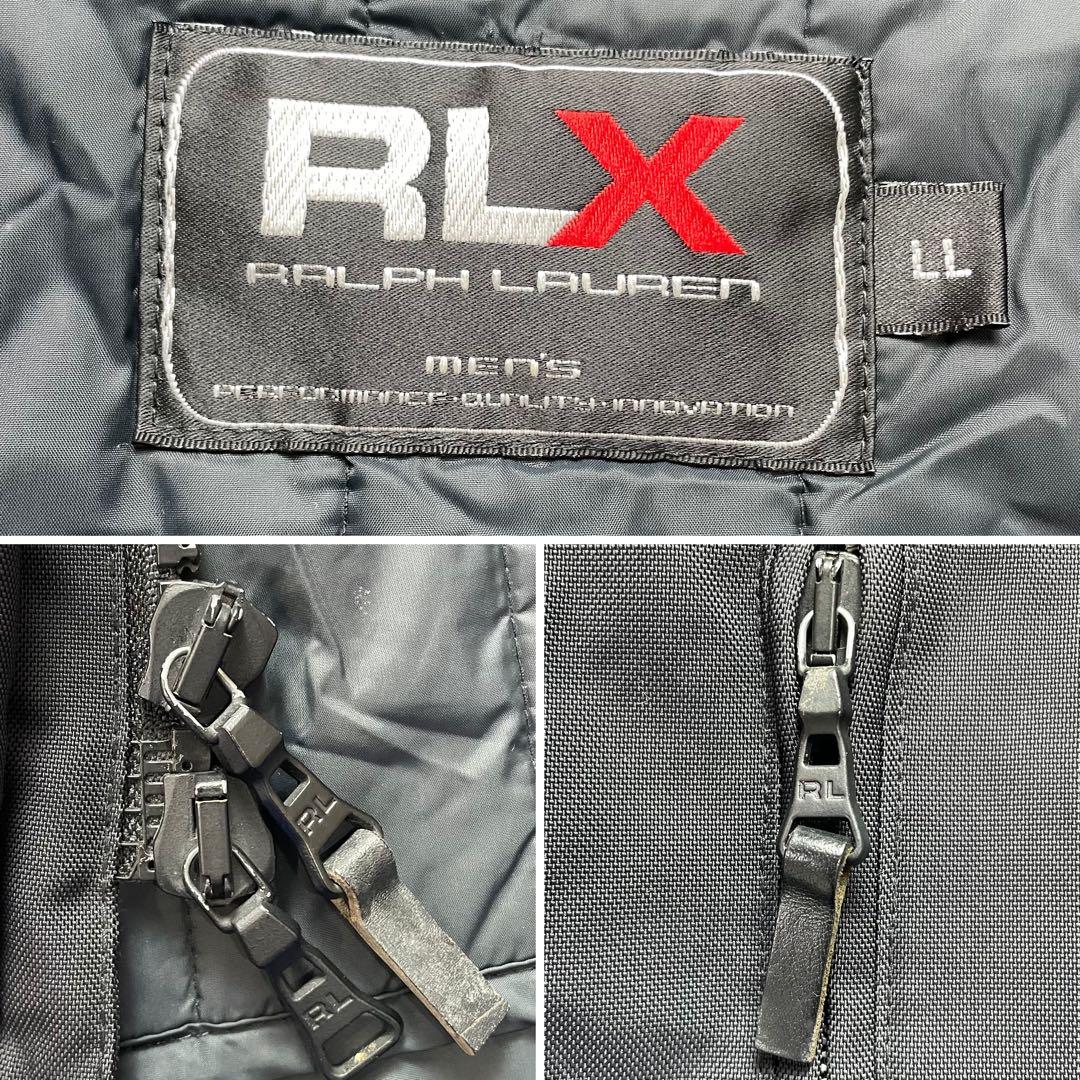 美品 ラルフローレン 中綿キルティングライナー レザーパイピング 黒 XL