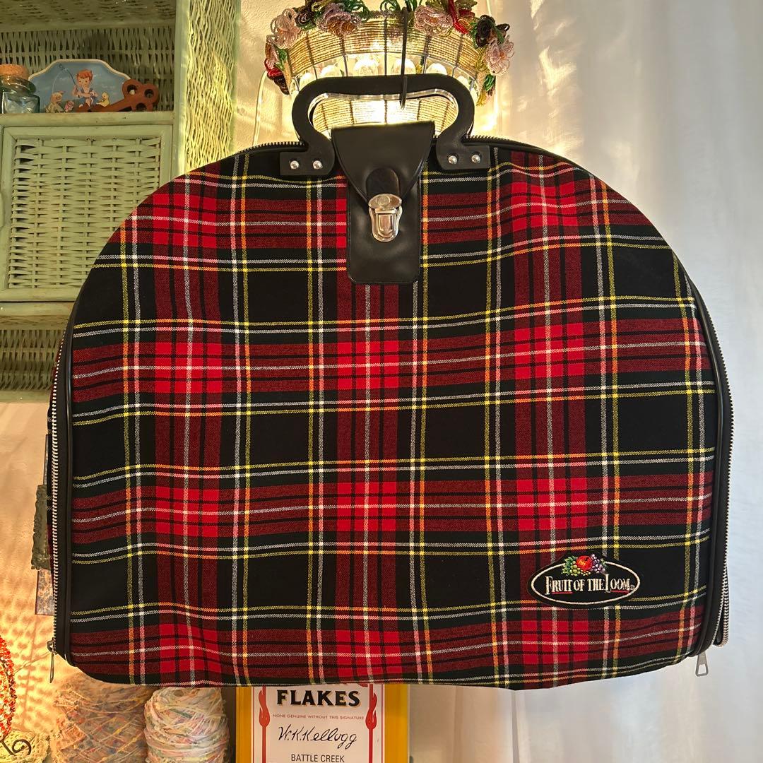 激レア　希少品　FRUIT OF THE LOOM チェック　ガーメントバッグ