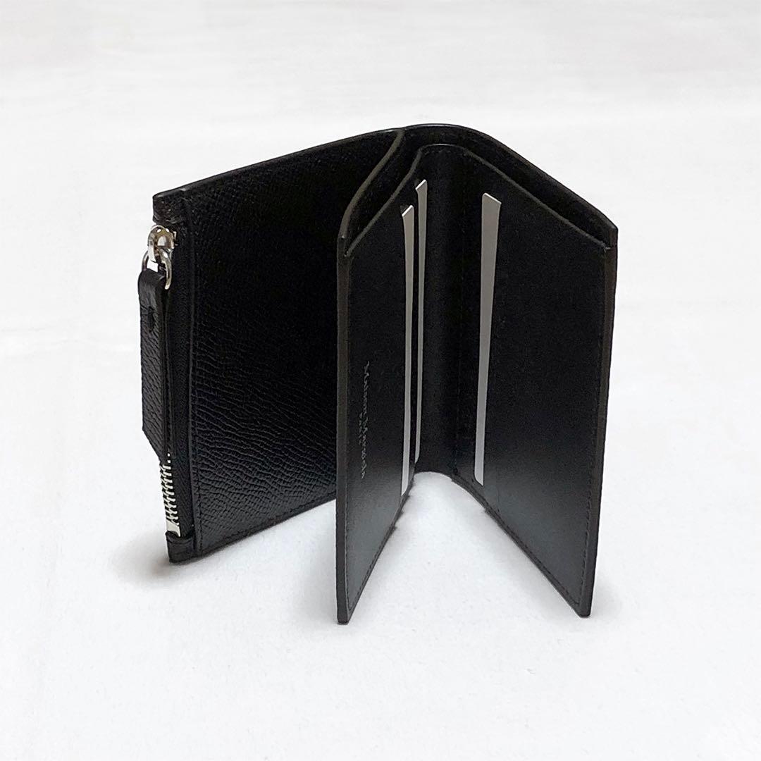【新品未使用】メゾンマルジェラ フリップフラップ レザーウォレット 財布 黒