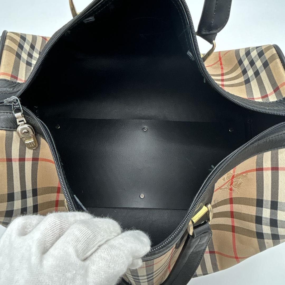 希少 バーバリー ボストンバッグ ノバチェック ホースロゴ シャドーホース
