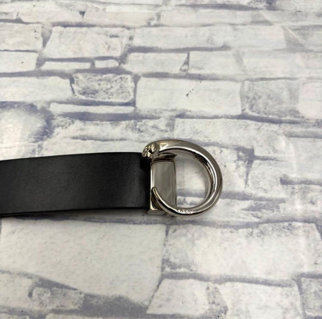 Cartier ブラックレザー ベルト/パンテールCバックル