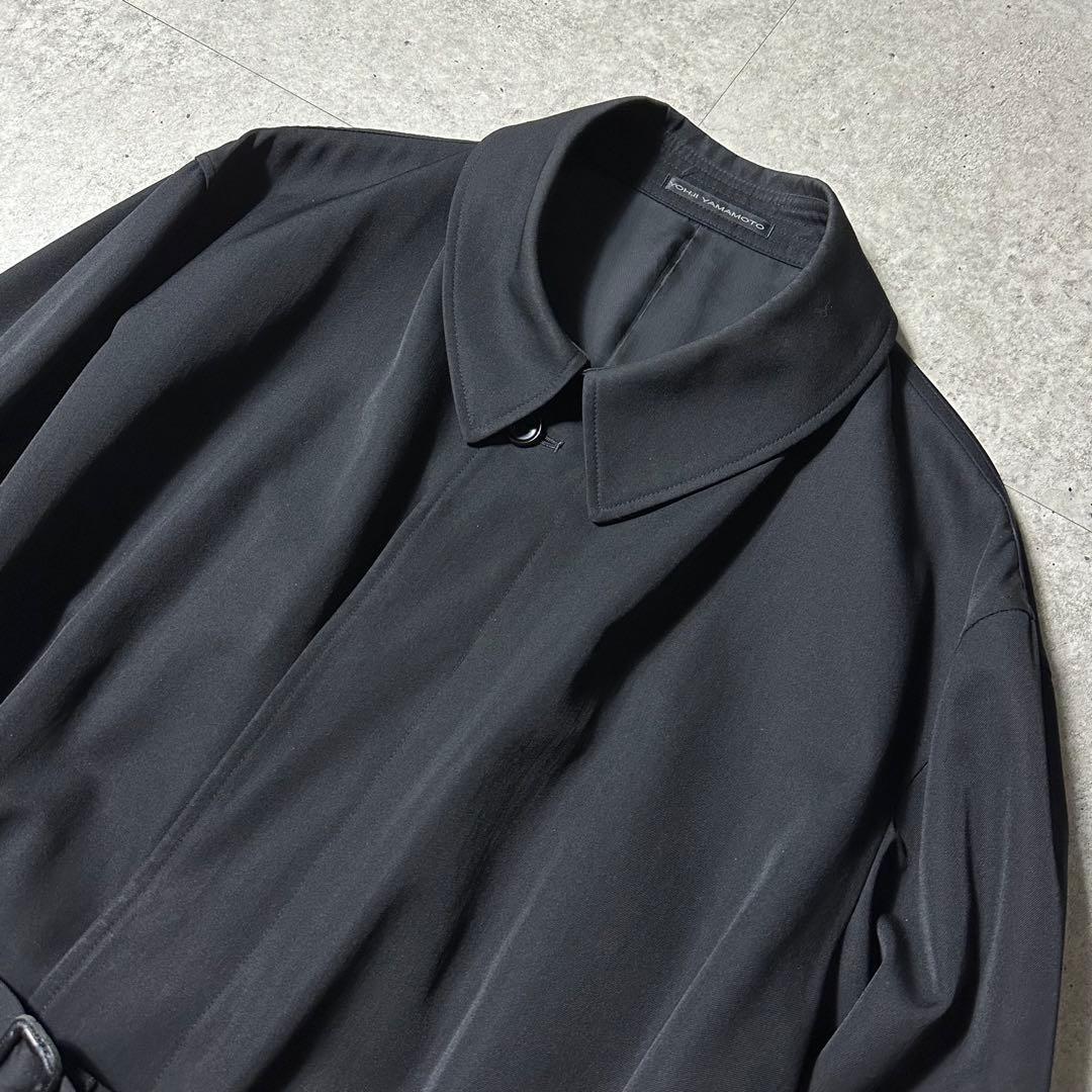 10AW 美品 Y's for men 黒 ウール ロング ステンカラー コート