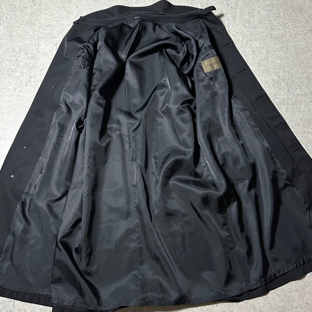 10AW 美品 Y's for men 黒 ウール ロング ステンカラー コート