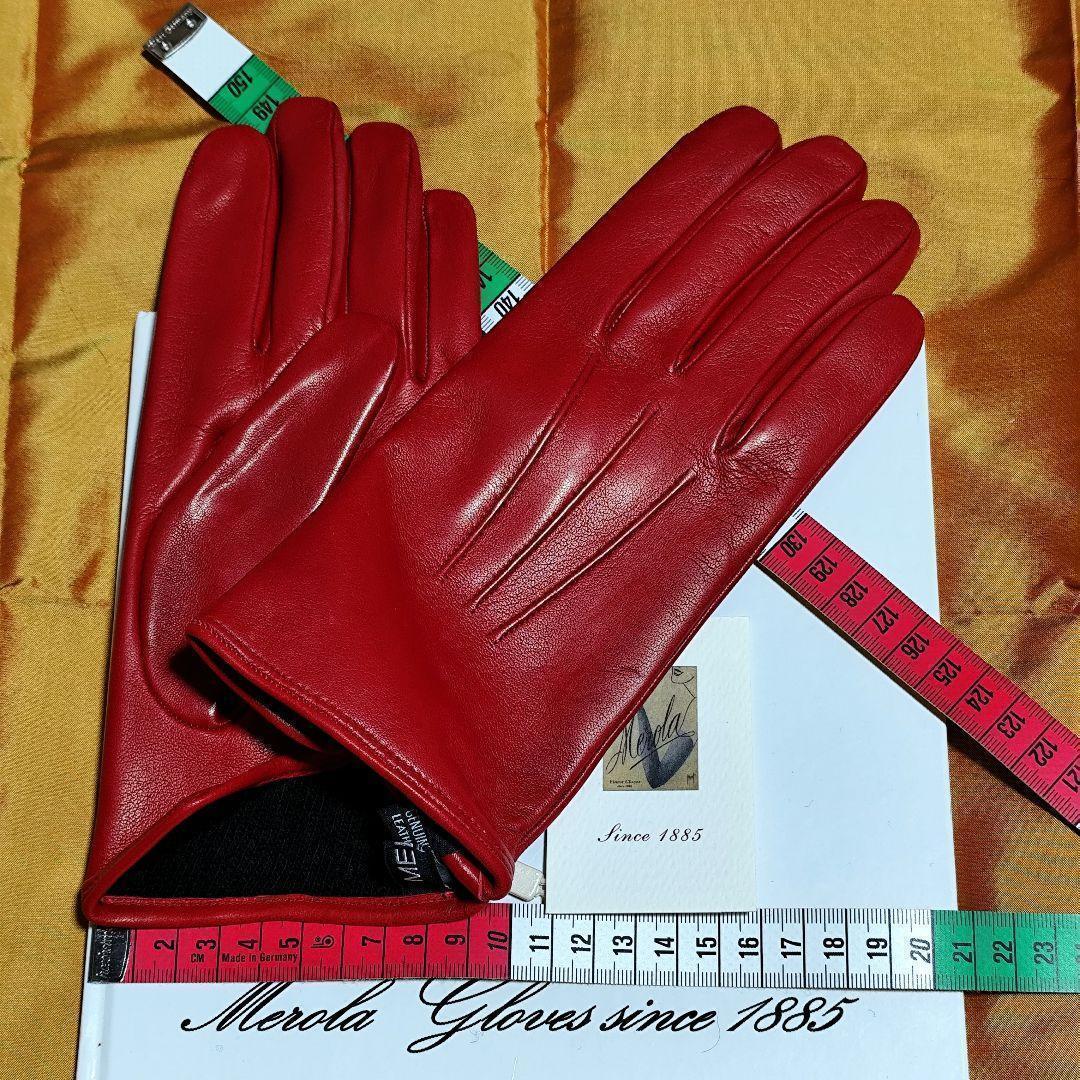 値下げ メローラ ナッパロッソ赤 カシミア黒 グローブ 革手袋 MEROLA