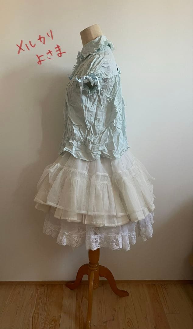 AngelicPretty*胸元切替チュニック風ブラウス*サックス*大きいサイズ