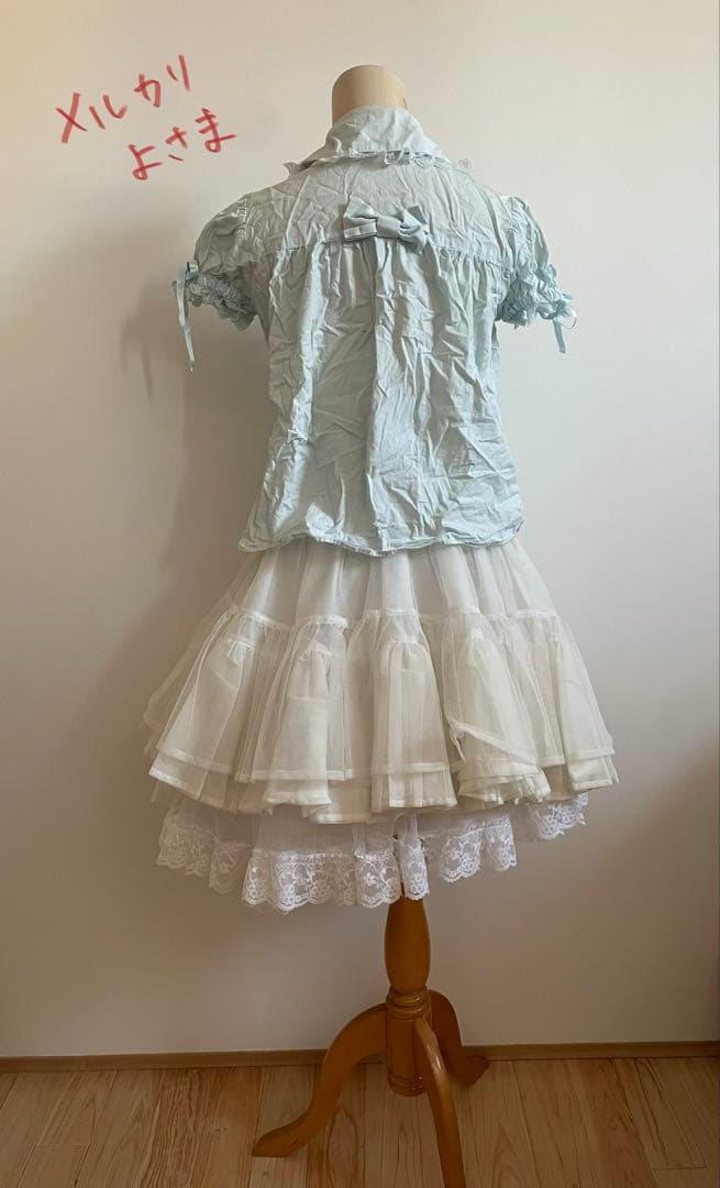 AngelicPretty*胸元切替チュニック風ブラウス*サックス*大きいサイズ