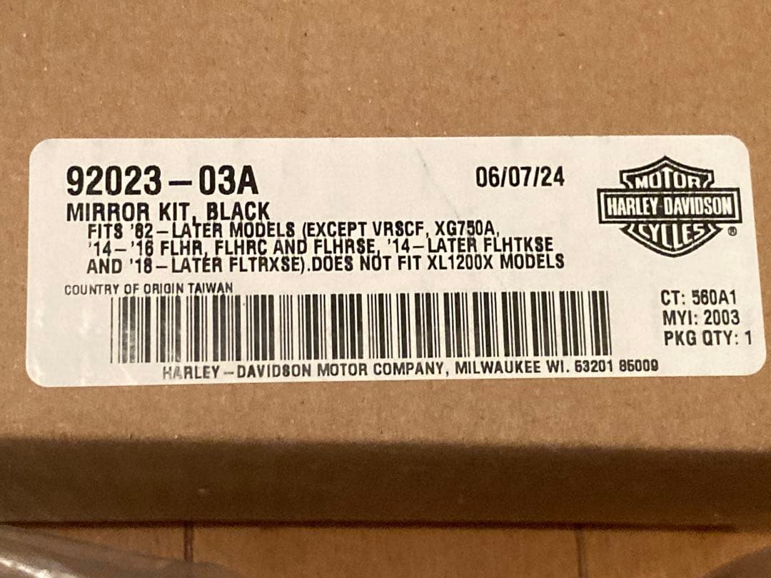 Harley-Davidson 純正ミラー 92023-03A 新品未使用