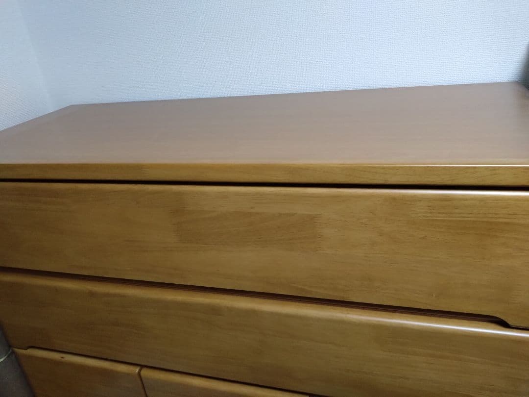 ナチュラルウッド 木製チェスト 6引き出し