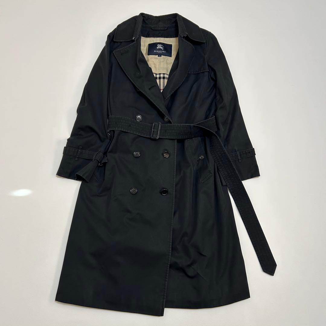 バーバリーロンドン トレンチコート ライナー付き ロング丈 ブラック 38