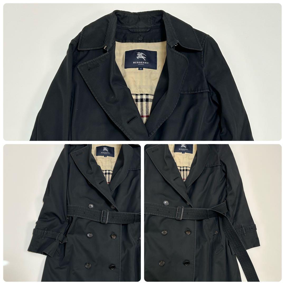 バーバリーロンドン トレンチコート ライナー付き ロング丈 ブラック 38