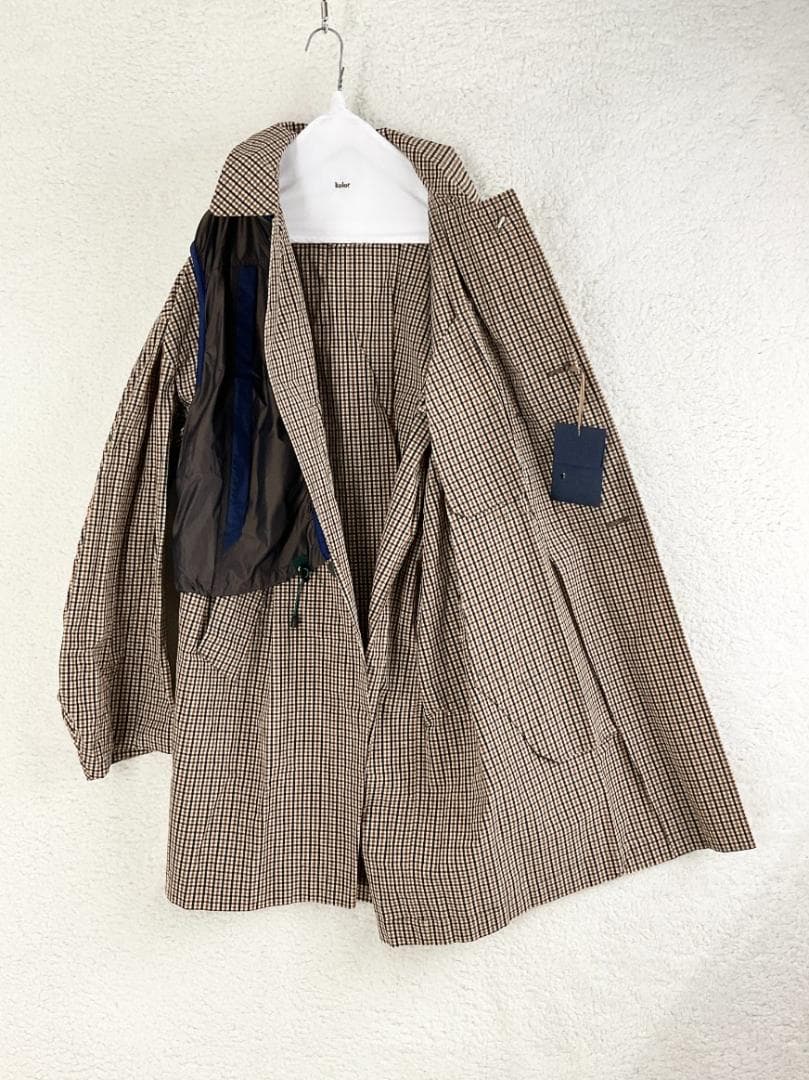 サイズM【新品】Kolor レイヤードガンクラブチェックコート CH