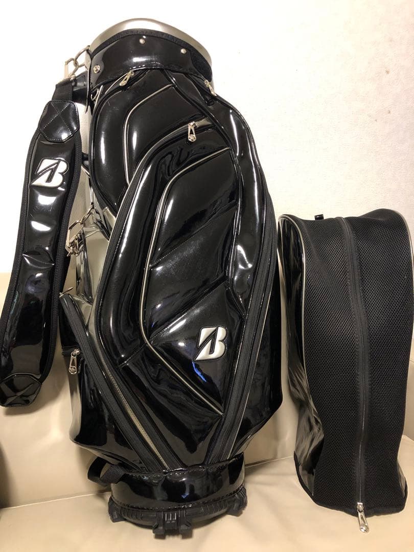 【送料込み】廃盤希少　ブリヂストン 総エナメルモデル　キャディバッグ　ブラック