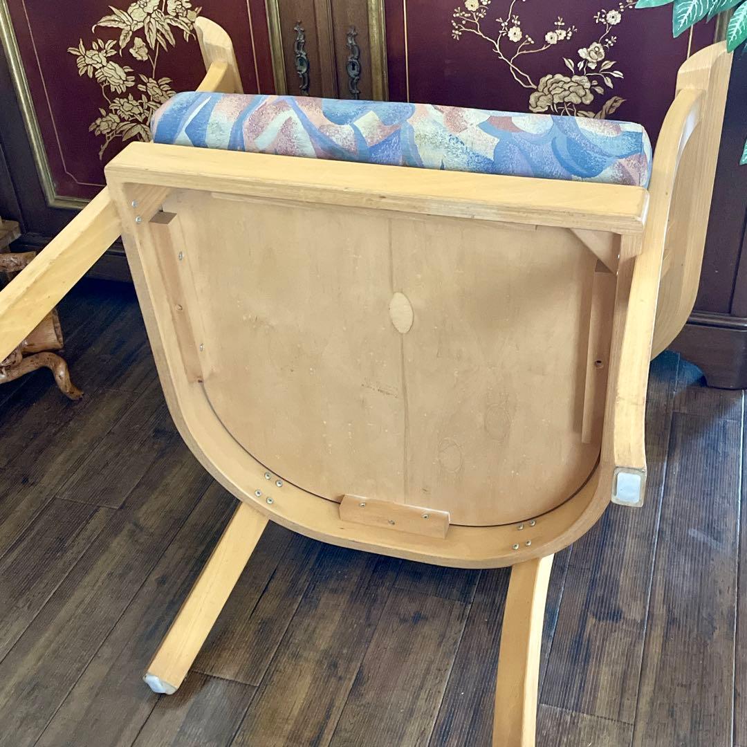 r202 Tsushima kogyo 曲げ木のワイドチェア 安心の日本製