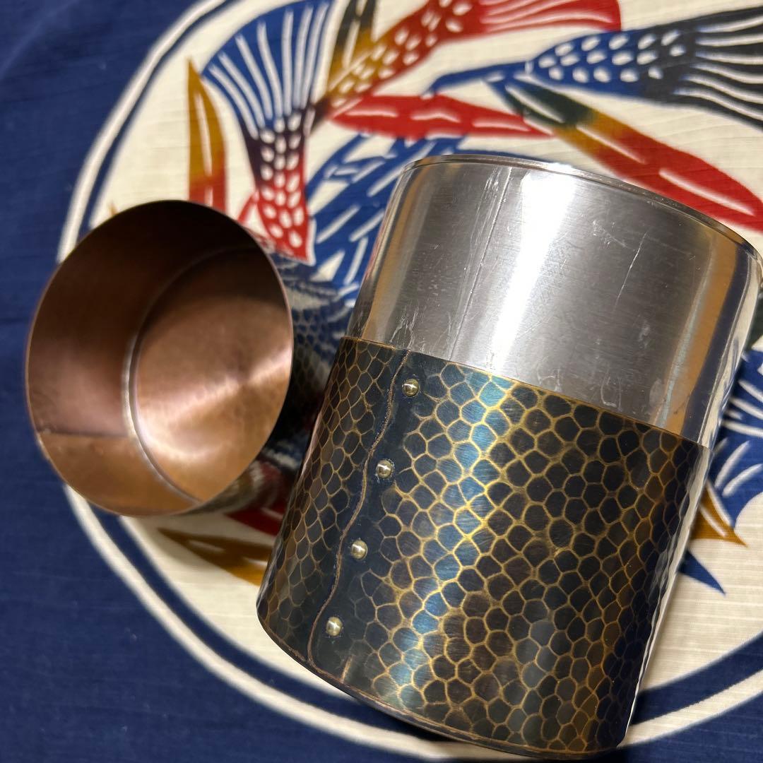 銅製茶筒　鎚起銅器