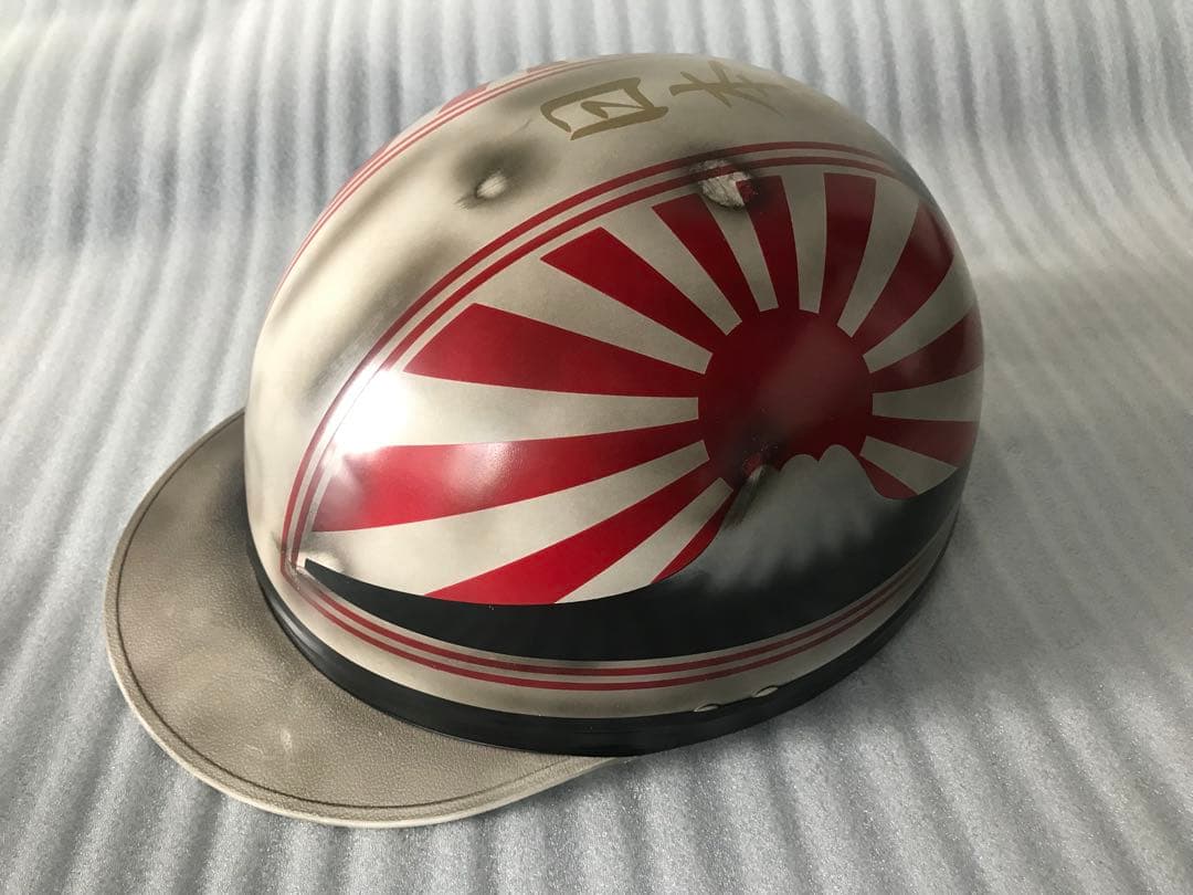 やられ塗装 富士日章 コルク半 ヘルメット アルフィン 軽スロ BEET 旭風防